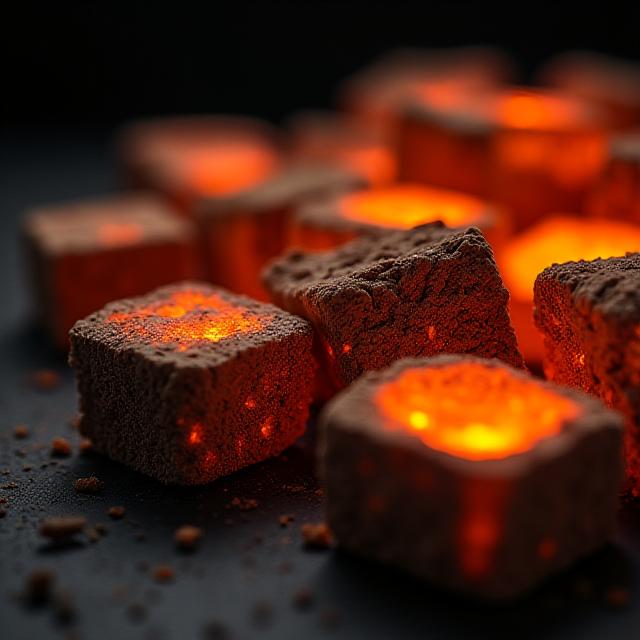 Bricchetti di biomassa incandescenza